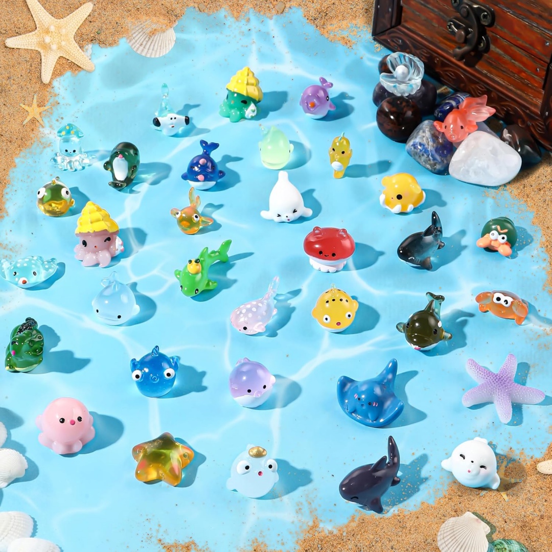Mini figuras de resina de anim - Aquarium Marine World reseña y precio