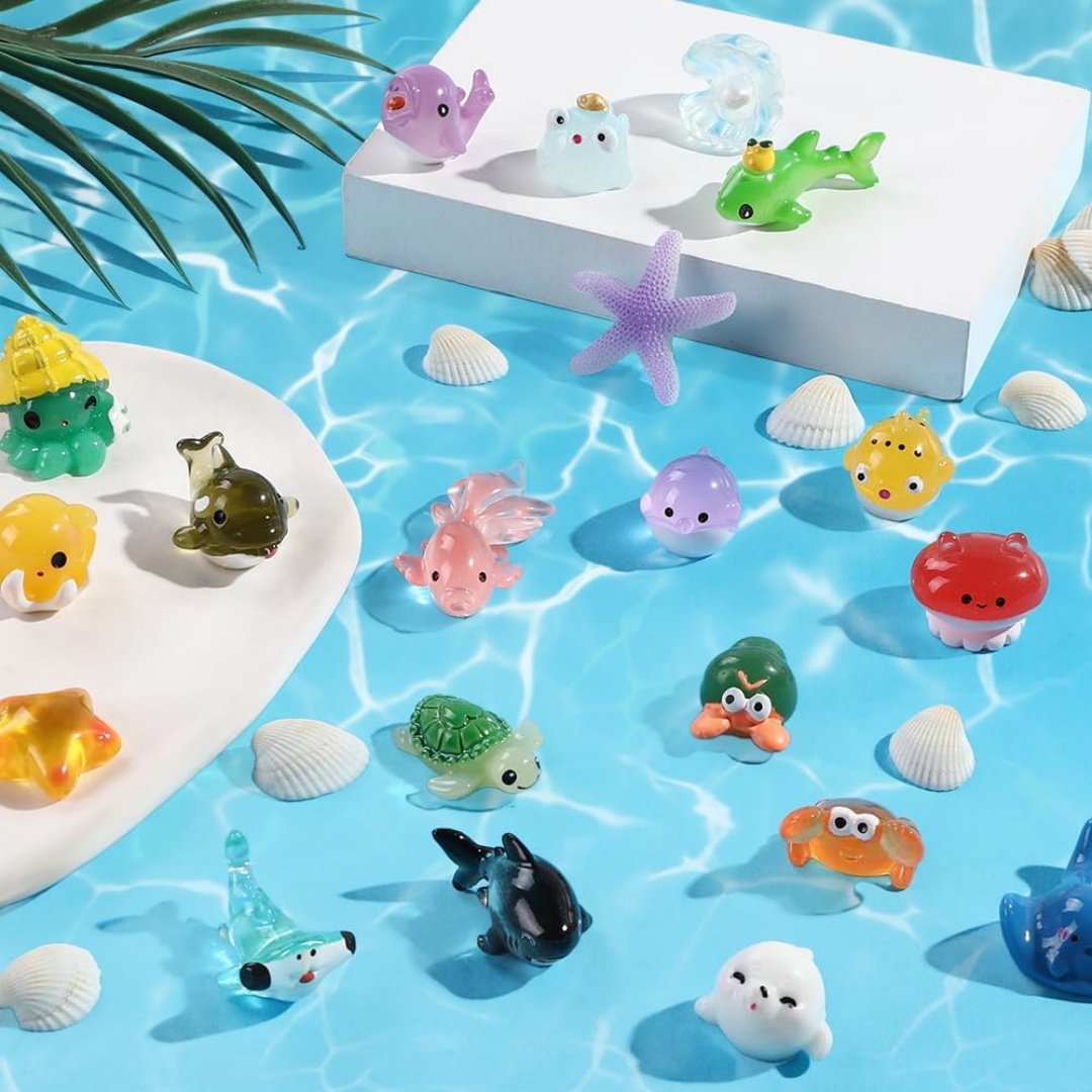 Mini figuras de resina de anim - Aquarium Marine World reseña y precio