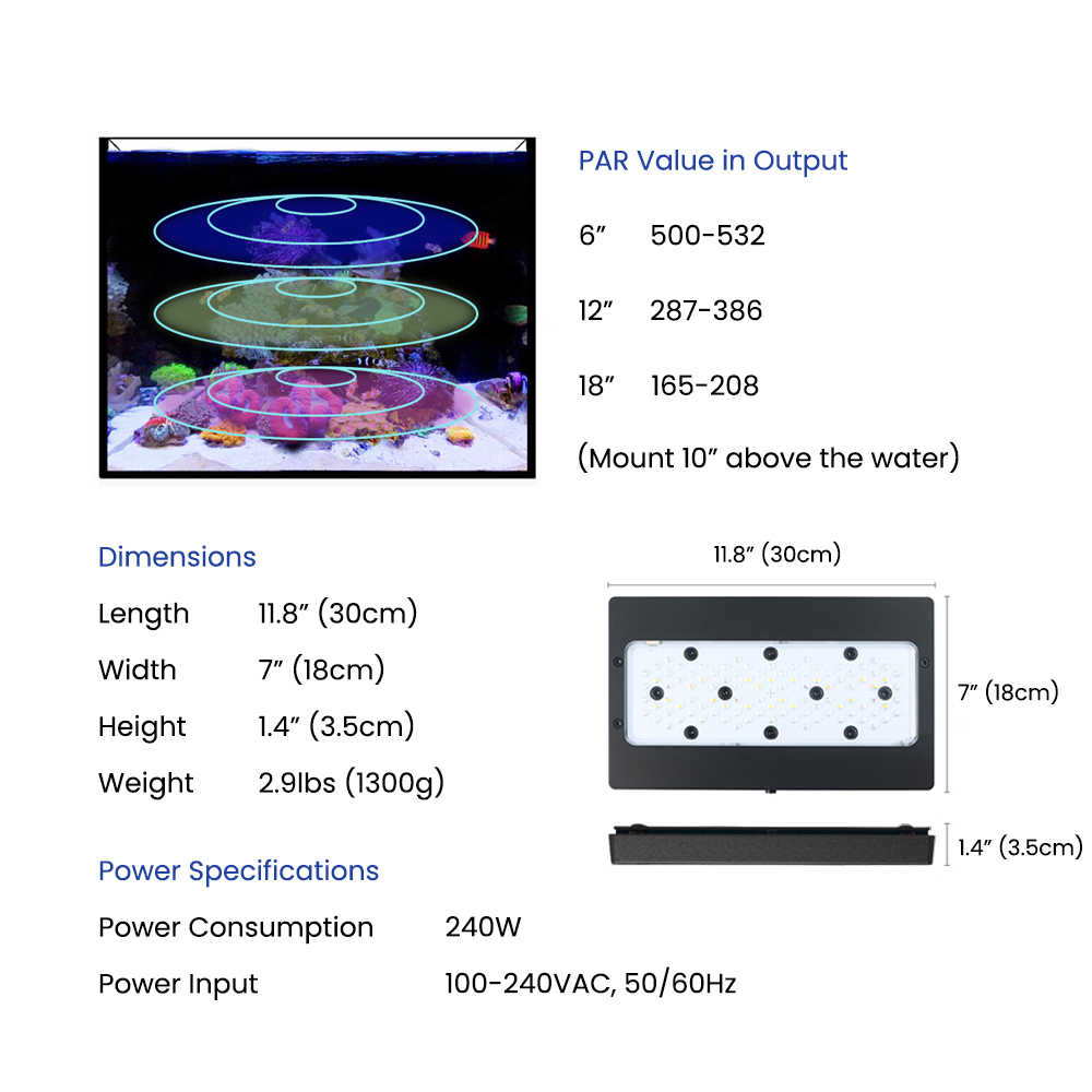 Lámpara LED marina programable - Marine Aquarium App reseña y precio